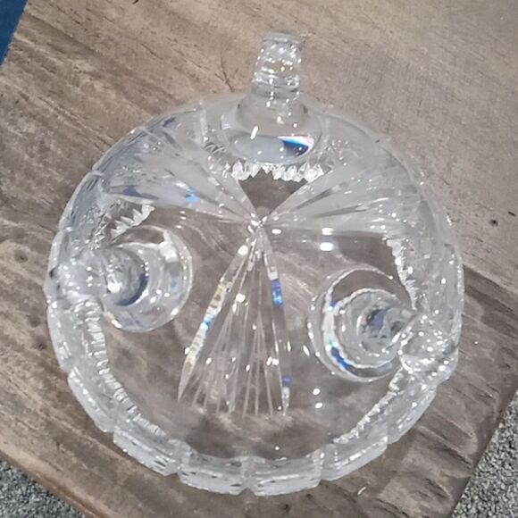 Bohemia Crystal made in Czech Republic 3 legged hand cut luxury Crystal bowl - Picture 5 of 6